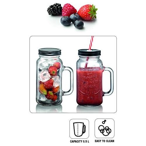  Melissa 16900695 Trinkglaser 2 Stueck Mason Jar (passend 16180118), glass, transparent