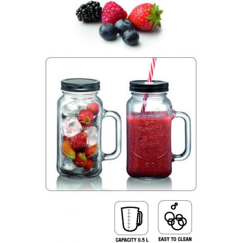  Melissa 16900695 Trinkglaser 2 Stueck Mason Jar (passend 16180118), glass, transparent