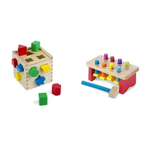  Melissa & Doug Shape Sorting Cube with Pounding Bench