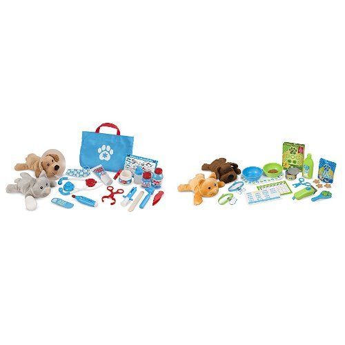  Melissa & Doug Plush Pet Care 2-Pack - Pet Vet (24 pcs), Feeding and Grooming (24 pcs)