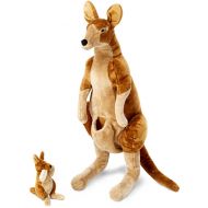 Melissa & Doug Giant Kangaroo and Baby Joey in Pouch - Lifelike Stuffed Animal (nearly 3 feet tall)