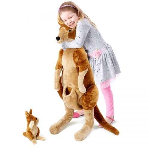  Melissa & Doug Giant Kangaroo and Baby Joey in Pouch - Lifelike Stuffed Animal (nearly 3 feet tall)