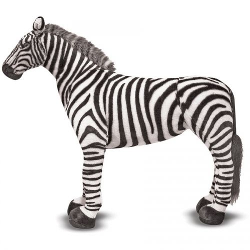  Melissa & Doug Giant Striped Zebra, Lifelike Stuffed Animal, nearly 3 tall