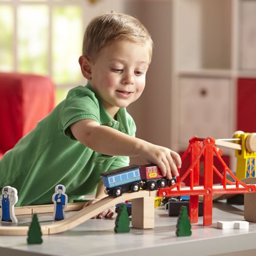  Childrens Melissa & Doug Wooden Railway Set