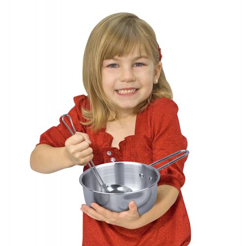  Melissa & Doug 8-Piece Stainless Steel What’s Cooking Pots and Pans Restaurant and Kitchen Play Set