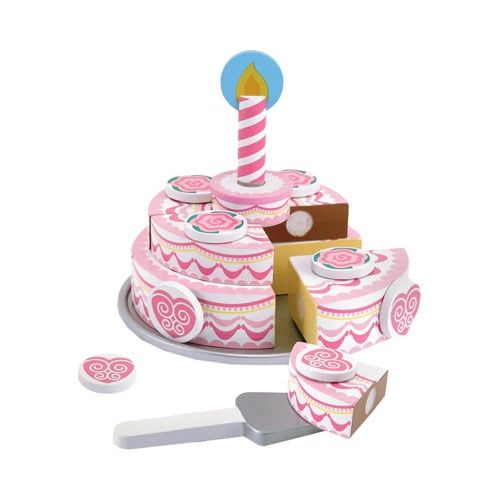  Melissa & Doug Melissa and Doug Triple-Layer Party Cake Wooden Play Food