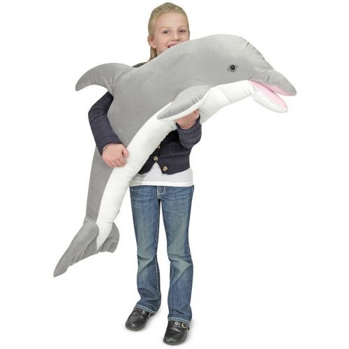  Melissa & Doug Giant Dolphin, Lifelike Stuffed Animal, nearly 4 long