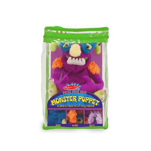  Melissa & Doug Make-Your-Own Fuzzy Monster Puppet Kit With Carrying Case (30 pcs)