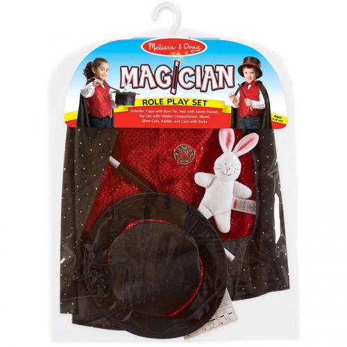  Melissa & Doug Magician Role Play Costume Set, Includes Hat, Cape, Wand, Magic Tricks