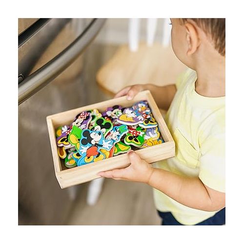  Melissa & Doug Wooden Mickey Mouse Character Magnets (20 pcs) - Cute Fridge Magnets For Toddlers Ages 2+