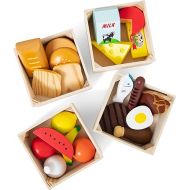 Melissa & Doug Food Groups - 21 Wooden Pieces and 4 Crates, Multi - Play Food Sets For Kids Kitchen, Pretend Food, Toy Food For Toddlers And Kids Ages 3+