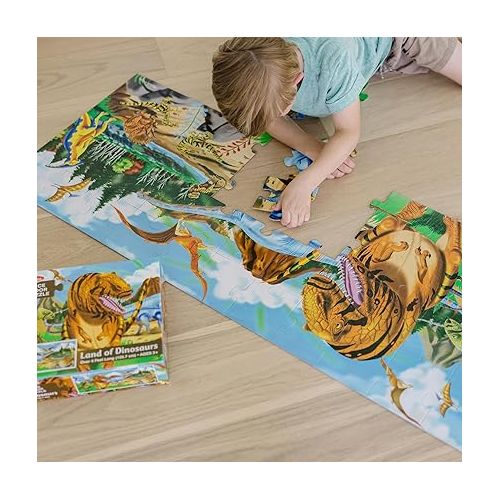  Melissa & Doug Land of Dinosaurs Floor Puzzle (48 pcs, 4 feet long) - FSC Certified