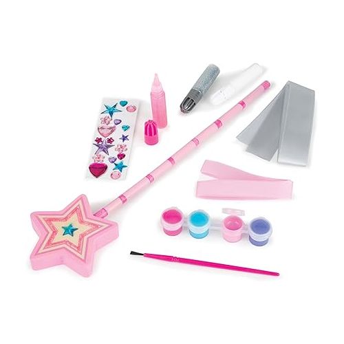  Melissa & Doug Created By Me! Paint & Decorate Your Own Wooden Princess Wand Craft Kit, Pink - Great For Rainy Days, Toys For Kids Ages 4+