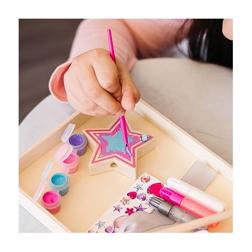  Melissa & Doug Created By Me! Paint & Decorate Your Own Wooden Princess Wand Craft Kit, Pink - Great For Rainy Days, Toys For Kids Ages 4+