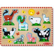 Melissa & Doug Farm Animals Sound Puzzle - Wooden Peg Puzzle With Sound Effects (8 pcs)