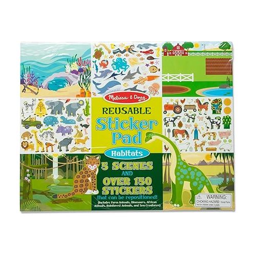  Melissa & Doug Reusable Sticker Pad: Habitats - 150+ Reusable Stickers - FSC Certified