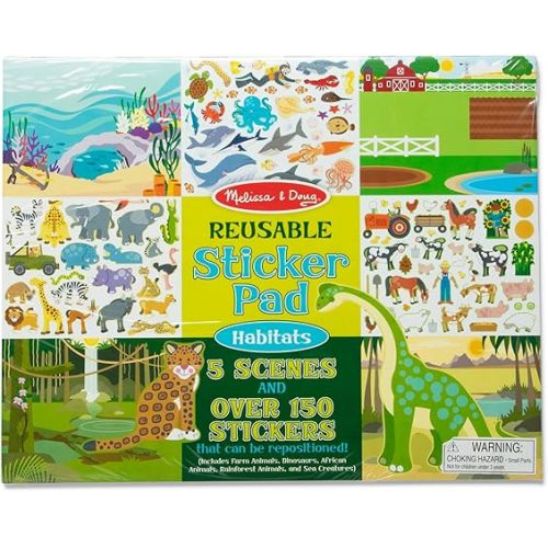  Melissa & Doug Reusable Sticker Pad: Habitats - 150+ Reusable Stickers - FSC Certified