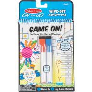 Melissa & Doug On the Go Game On! Reusable Games Wipe-Off Activity Pad Reusable Travel Toy with 2 Dry-Erase Markers - FSC Certified