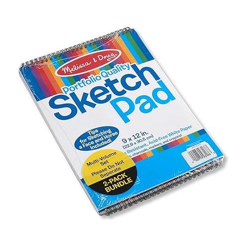  Melissa & Doug Sketch Pad (9 x 12 Inches) - 50 Sheets, 2-Pack - FSC Certified