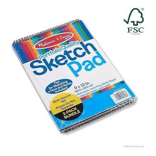  Melissa & Doug Sketch Pad (9 x 12 Inches) - 50 Sheets, 2-Pack - FSC Certified