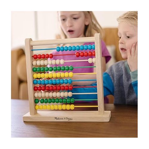  Melissa & Doug Abacus - Classic Wooden Educational Counting Toy With 100 Beads