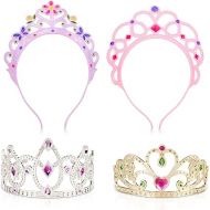 Melissa & Doug Dress-Up Tiaras for Costume Role Play (4 pcs),Pink, Purple, Silver, Gold