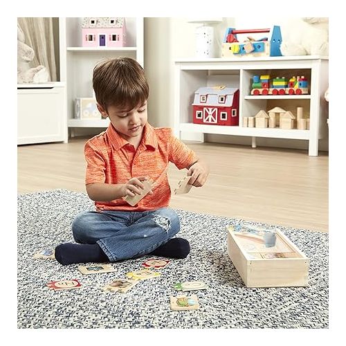  Melissa & Doug Self-Correcting Alphabet Wooden Puzzles With Storage Box (52 pcs) - ABC Puzzles, Wooden Alphabet Puzzle For Kids Ages 4+