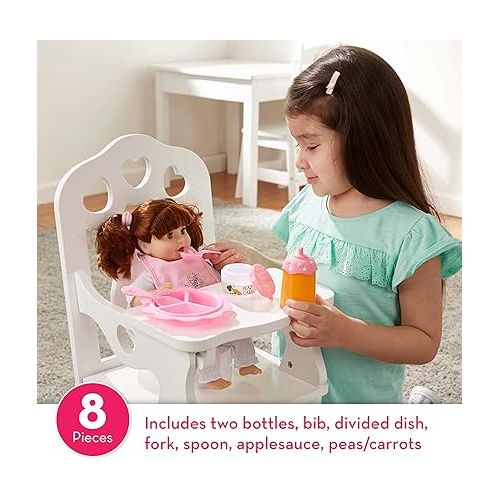  Melissa & Doug Mine to Love Time to Eat Doll Accessories Feeding Set (8 pcs) , Pink