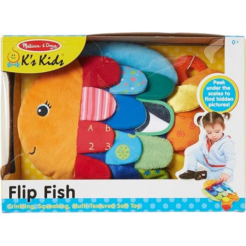  Melissa & Doug Flip Fish Soft Baby Toy - Tummy Time Sensory Toy with Taggies for Infants