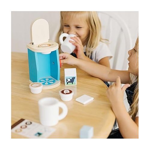  Melissa & Doug 11-Piece Coffee Set, Multi - Pretend Play Kitchen Accessories Kids Coffee Maker Play Set For Girls And Boys