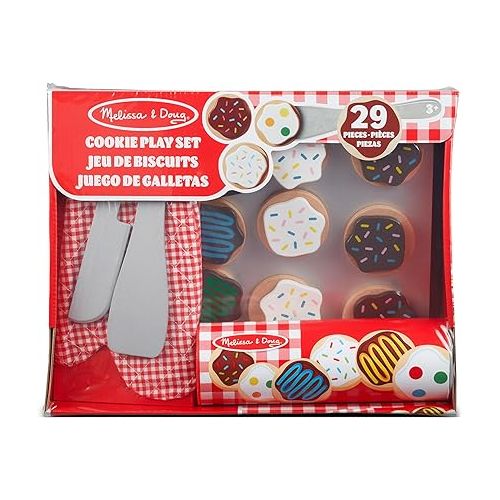  Melissa & Doug Slice and Bake Wooden Cookie Play Food Set - Pretend Cookies And Baking Sheet, Wooden Play Food Set, Toy Baking Set For Kids Ages 3+