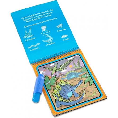  Melissa & Doug On The Go Water Wow! Reusable Water-Reveal Activity Pad - Dinsoaur Books, Stocking Stuffers, Arts And Crafts Toys For Kids Ages 3+