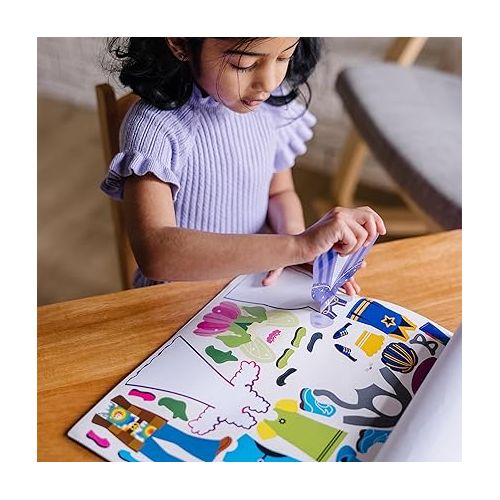  Melissa & Doug Reusable Sticker Pad: Dress-Up - 165+ Stickers Removable Stickers, Kids Fashion Activities, Restickable Book For Ages 3+