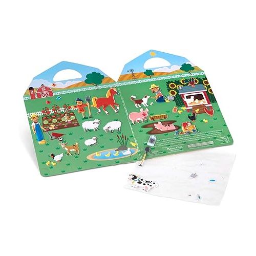  Melissa & Doug Puffy Sticker Play Set - On the Farm - 52 Reusable Stickers, 2 Fold-Out Scenes - FSC Certified