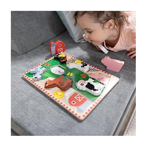  Melissa & Doug Farm Wooden Chunky Puzzle (8 pcs) - FSC Certified