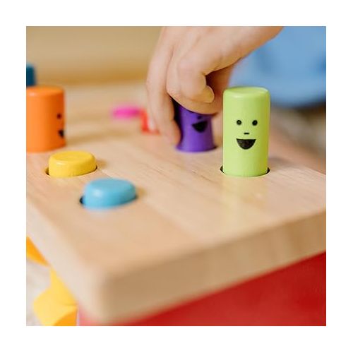  Melissa & Doug Deluxe Pounding Bench Wooden Toy With Mallet - STEAM Toddler Toy