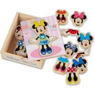 Melissa & Doug Disney Minnie Mouse Mix and Match Dress-Up Wooden Play Set (18 pcs) - Minnie Mouse Toys For Disney Fans, Fashion Puzzle Travel Toys For Kids Ages 3+