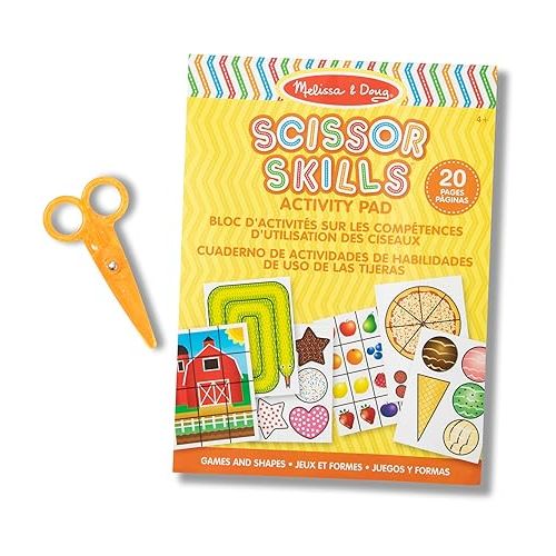  Melissa & Doug Scissor Skills Activity Book With Pair of Child-Safe Scissors (20 Pages) - FSC Certified