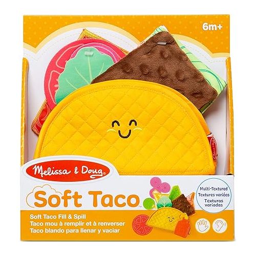  Melissa & Doug Multi-Sensory Soft Taco Fill & Spill Infant Toys For Babies, Baby Toys For Ages 6 Months And Older