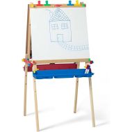 Melissa & Doug Deluxe Standing Art Easel -3 - 7 years, Dry-Erase Board, Chalkboard, Paper Roller,Multi Color