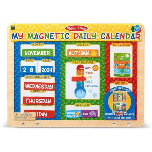  Melissa & Doug My First Daily Magnetic Activities Calendar For Kids, Weather And Seasons Calendar For Preschoolers and Ages 3+ (Pack of 1)