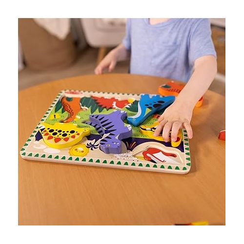  Melissa & Doug Dinosaur Wooden Chunky Puzzle (7 pcs) - FSC Certified