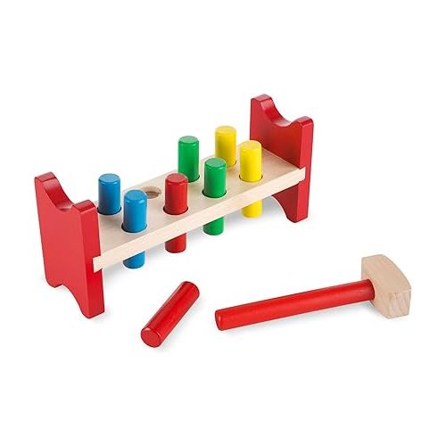  Melissa & Doug Deluxe Wooden Pound-A-Peg Toy With Hammer - FSC Certified