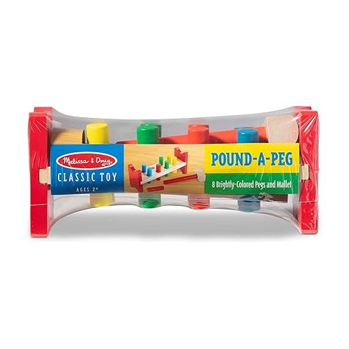  Melissa & Doug Deluxe Wooden Pound-A-Peg Toy With Hammer - FSC Certified
