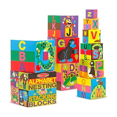  Melissa & Doug Deluxe 10-Piece Alphabet Nesting and Stacking Blocks - FSC Certified