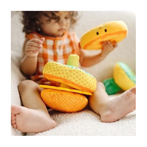  Melissa & Doug Multi-Sensory Pineapple Soft Stacker Infant Toy - Stacking Toys For Babies, Pineapple Stacking Toy For Infants