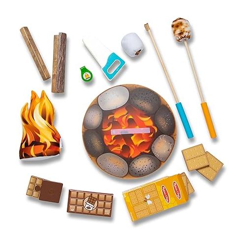  Melissa & Doug Let's Explore Campfire S'Mores Play Set - Play Campfire Sets For Kids Ages 3+