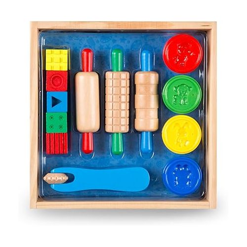  Melissa & Doug Shape, Model, and Mold Clay Activity Set - 4 Tubs of Modeling Dough and Tools - Arts And Crafts For Kids Ages 3+