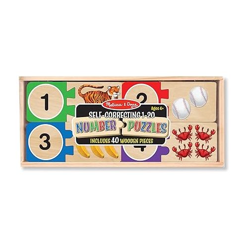  Melissa & Doug Self-Correcting Number Puzzles, Developmental Toy, Motor Skills, 3+, Gift for Boy or Girl