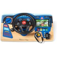 Melissa & Doug Vroom & Zoom Interactive Wooden Dashboard Steering Wheel Pretend Play Driving Toy - FSC Certified